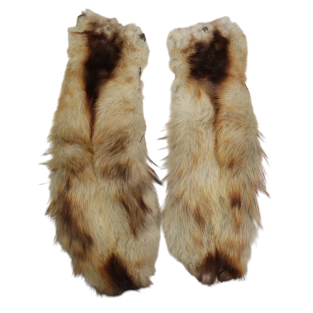 Vintage Rabbit Wild Hare Leg Pelts Tan Brown Set of 2